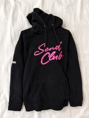 FULL SEND Black Hoodie with Pink Accent